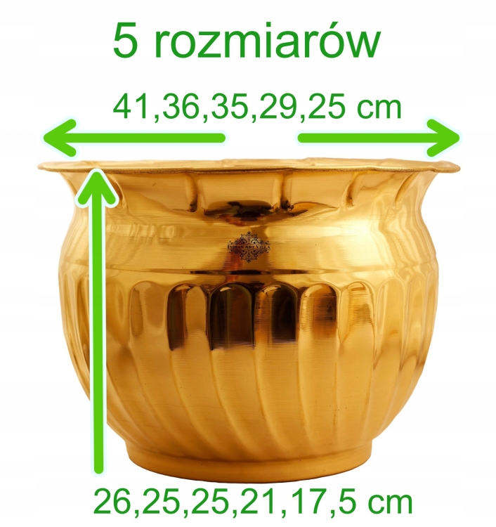 Doniczka, osłonka mosiężna 8